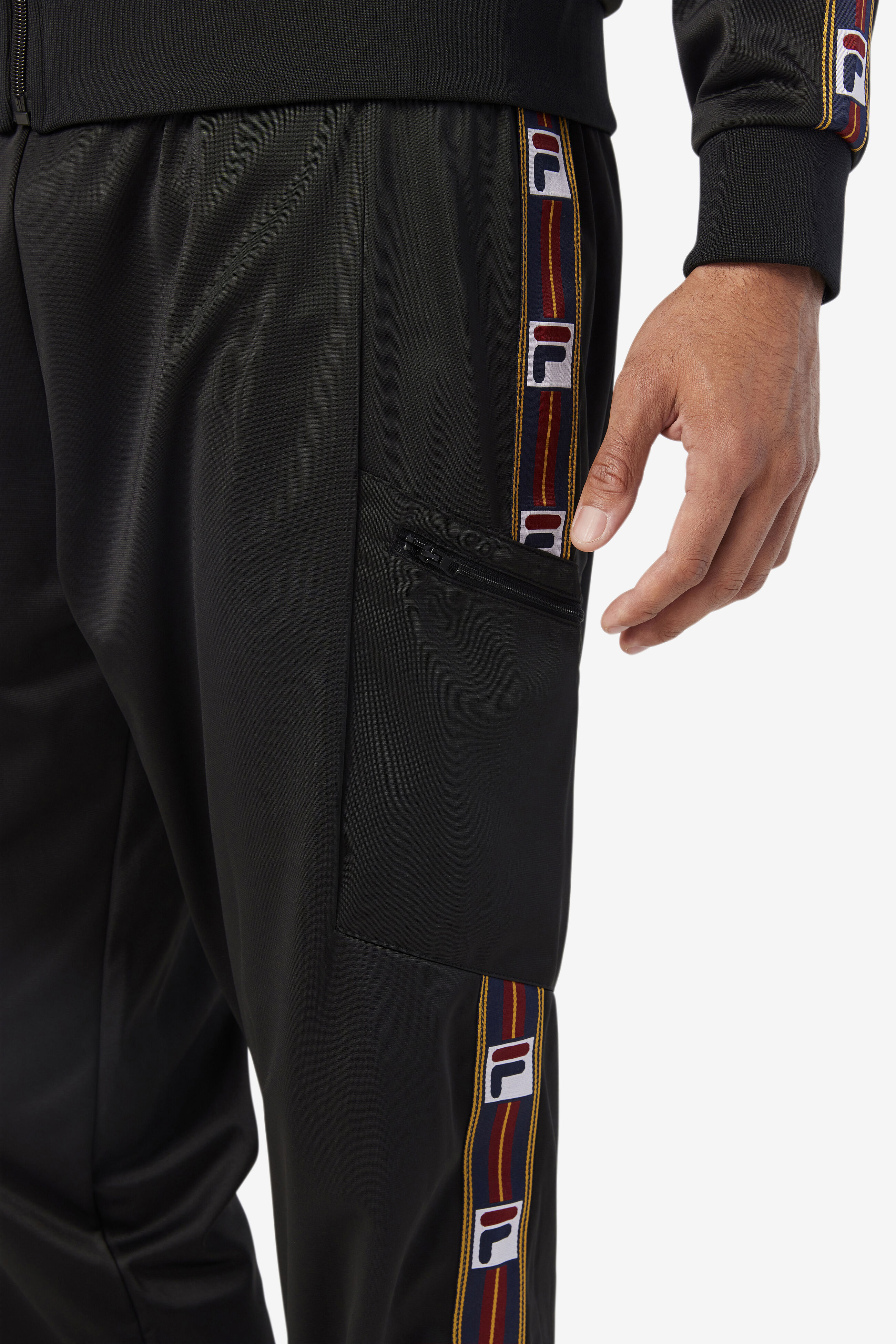 Buy FILA Black Hannibal Polyester Track Pants - Track Pants for Men 1232125  | Myntra